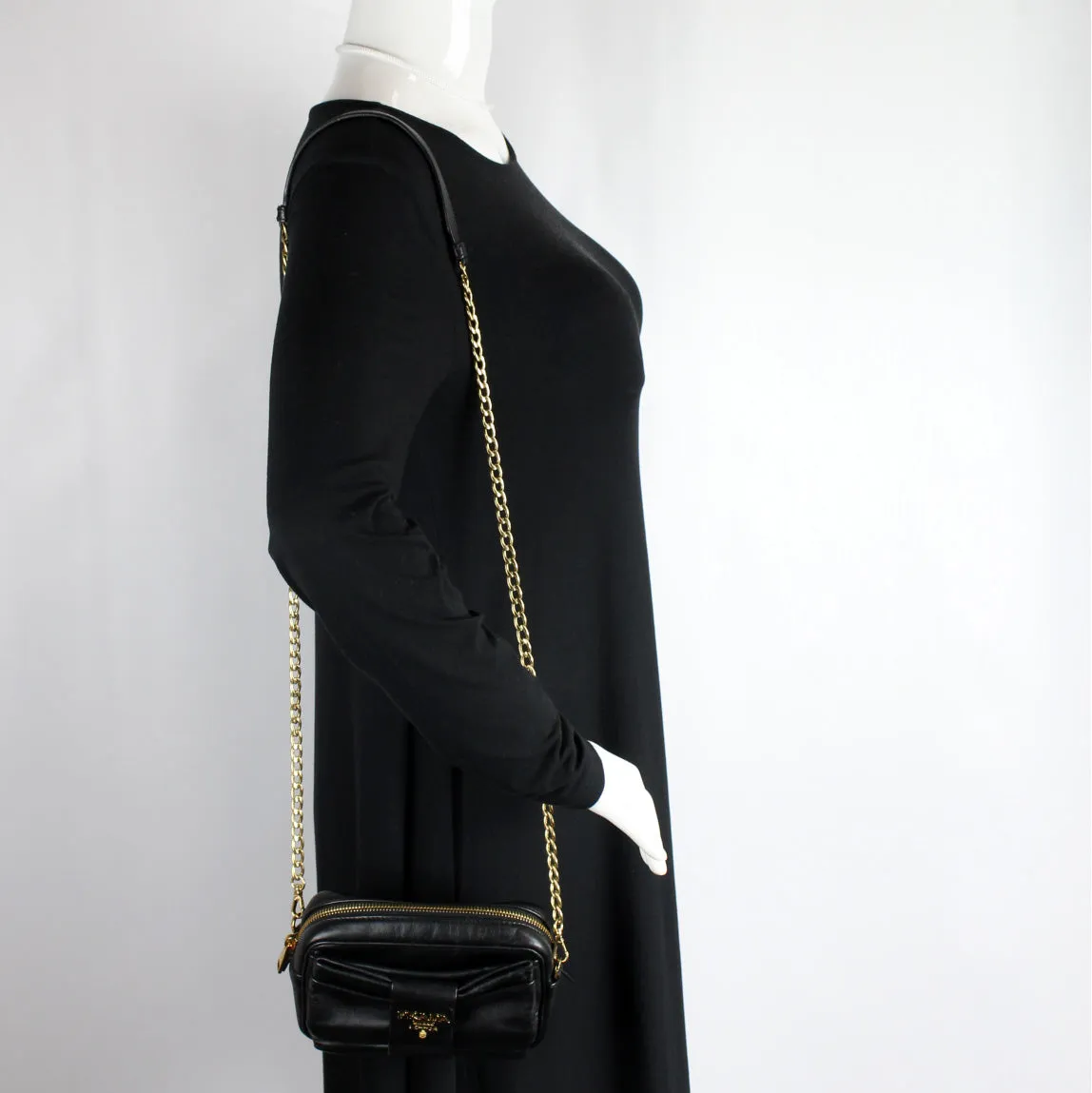 1BH166 Nappa Bow Crossbody Clutch
