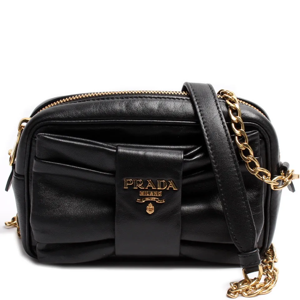 1BH166 Nappa Bow Crossbody Clutch