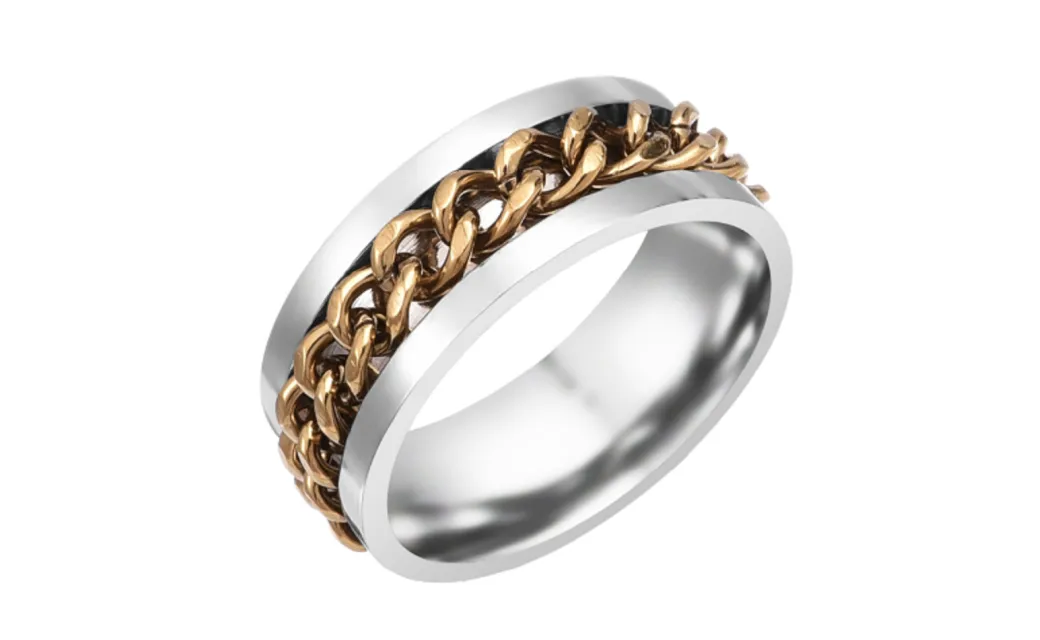 316L Stainless Steel with Unique Shaped Wedding Party Engagement Ring