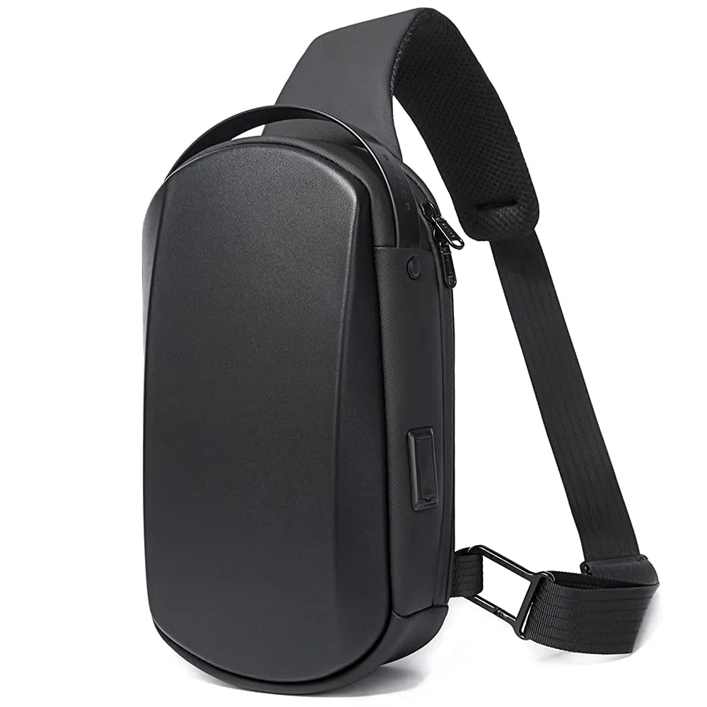 BANGE Water Resistant TPU Unisex Travel Crossbody Sling Bag Chest Pack with USB charging (Yellow)