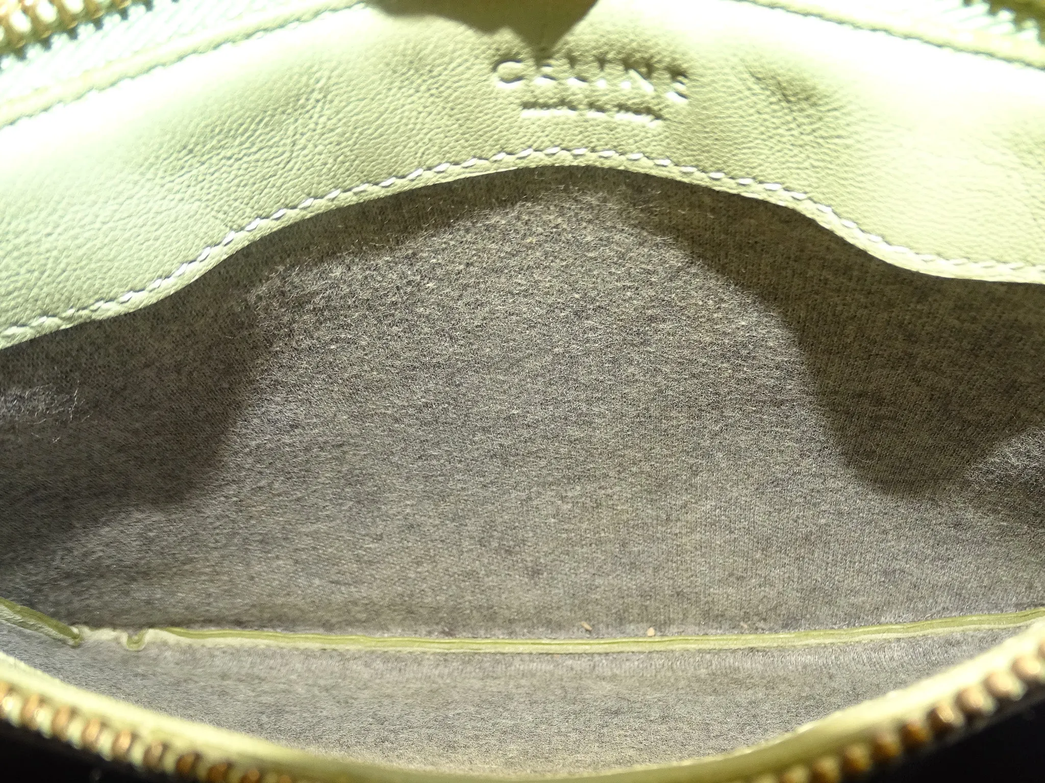 Celine Green Leather Trio Crossbody
