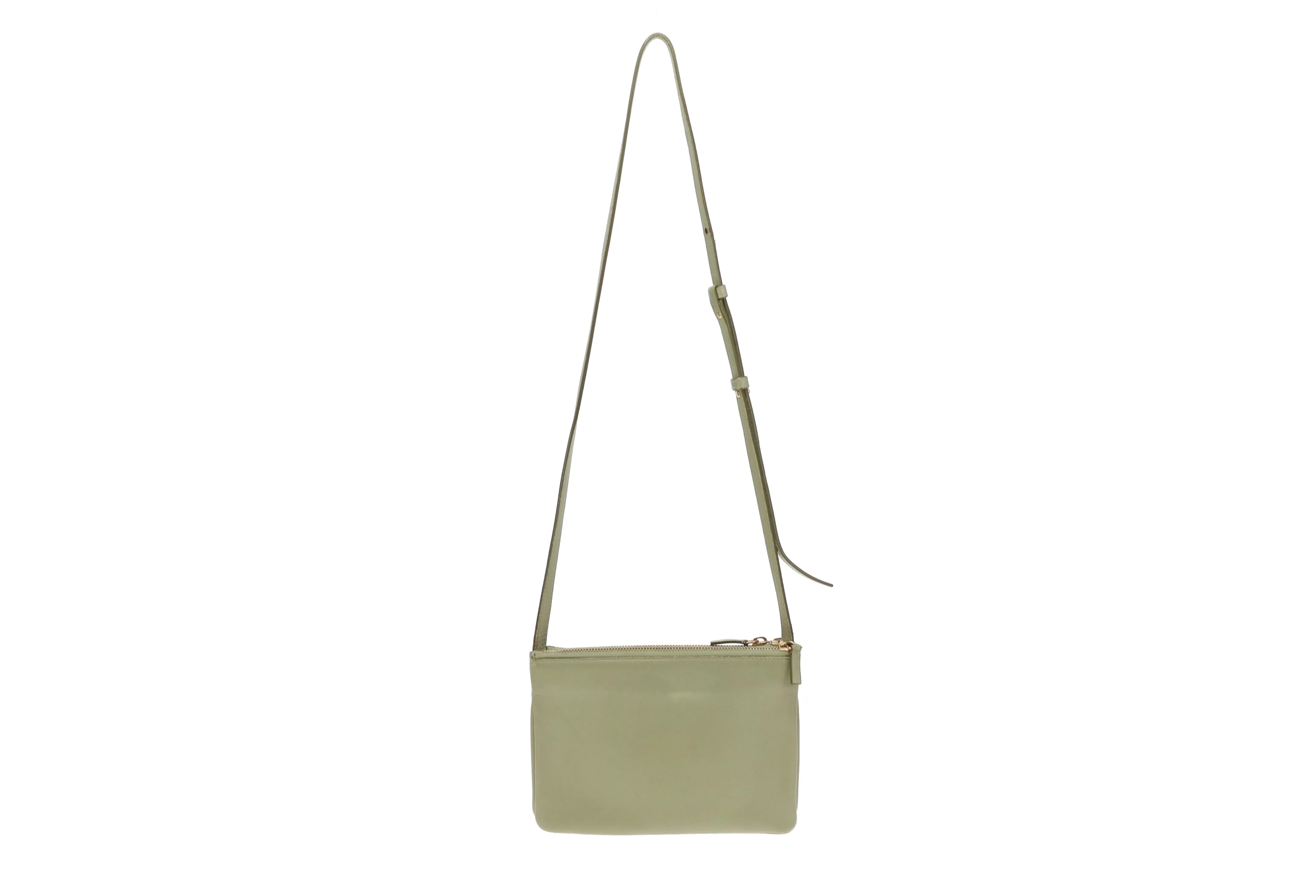 Celine Green Leather Trio Crossbody