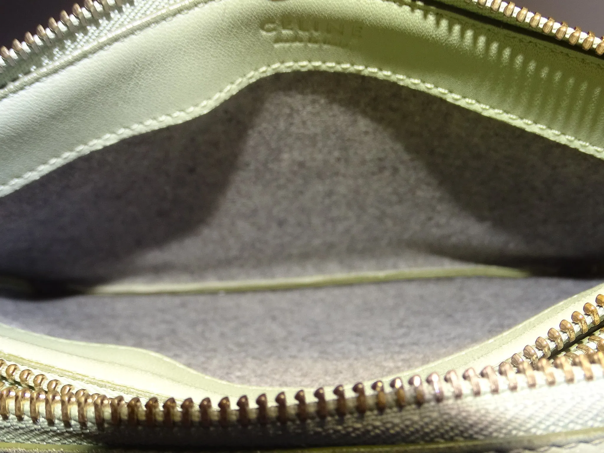 Celine Green Leather Trio Crossbody
