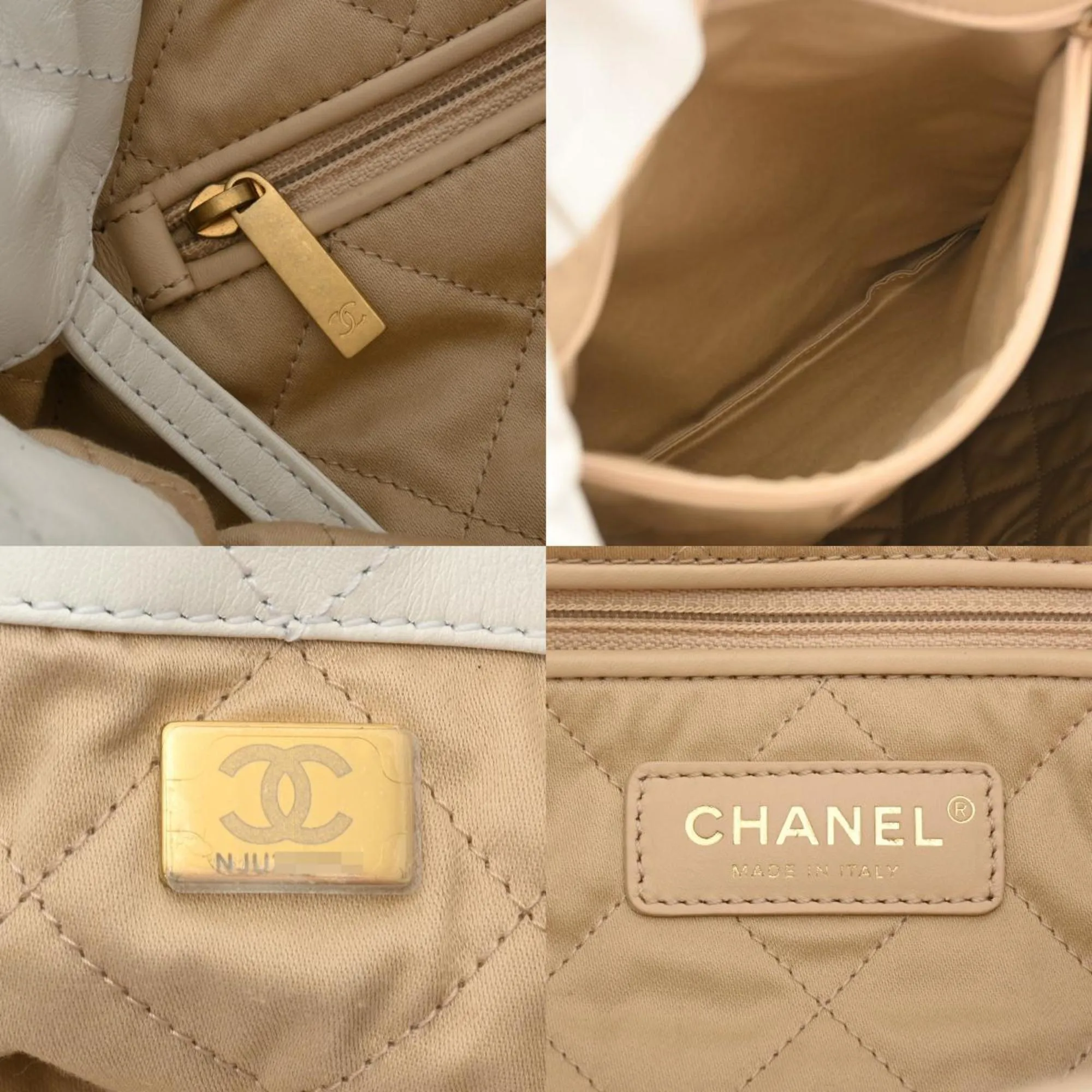 CHANEL Chanel 22 Large Backpack White AS3313 Women's Calfskin Backpack/Daypack