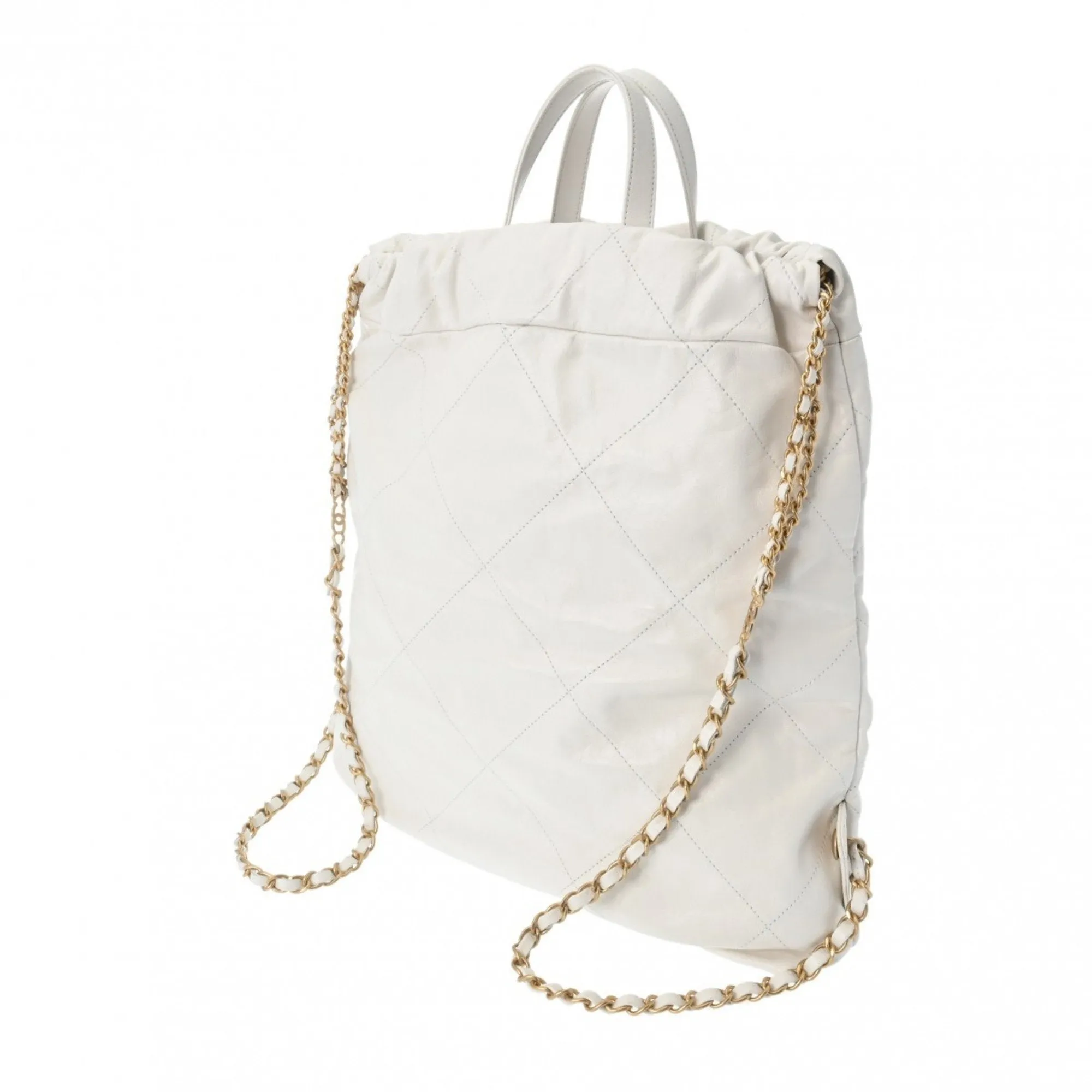 CHANEL Chanel 22 Large Backpack White AS3313 Women's Calfskin Backpack/Daypack