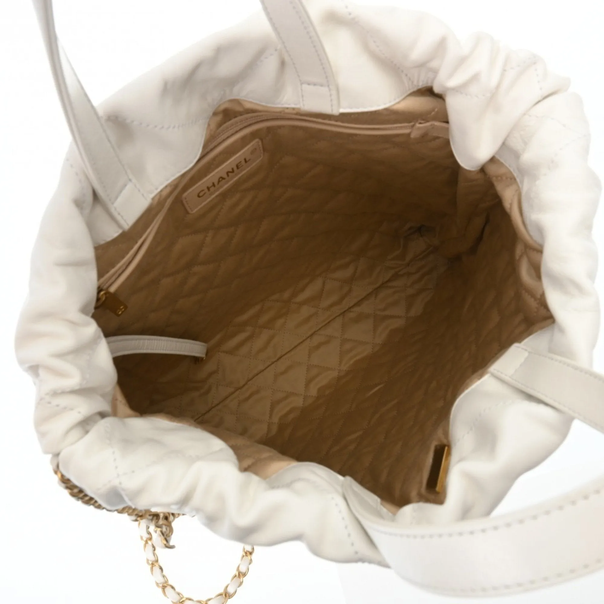 CHANEL Chanel 22 Large Backpack White AS3313 Women's Calfskin Backpack/Daypack