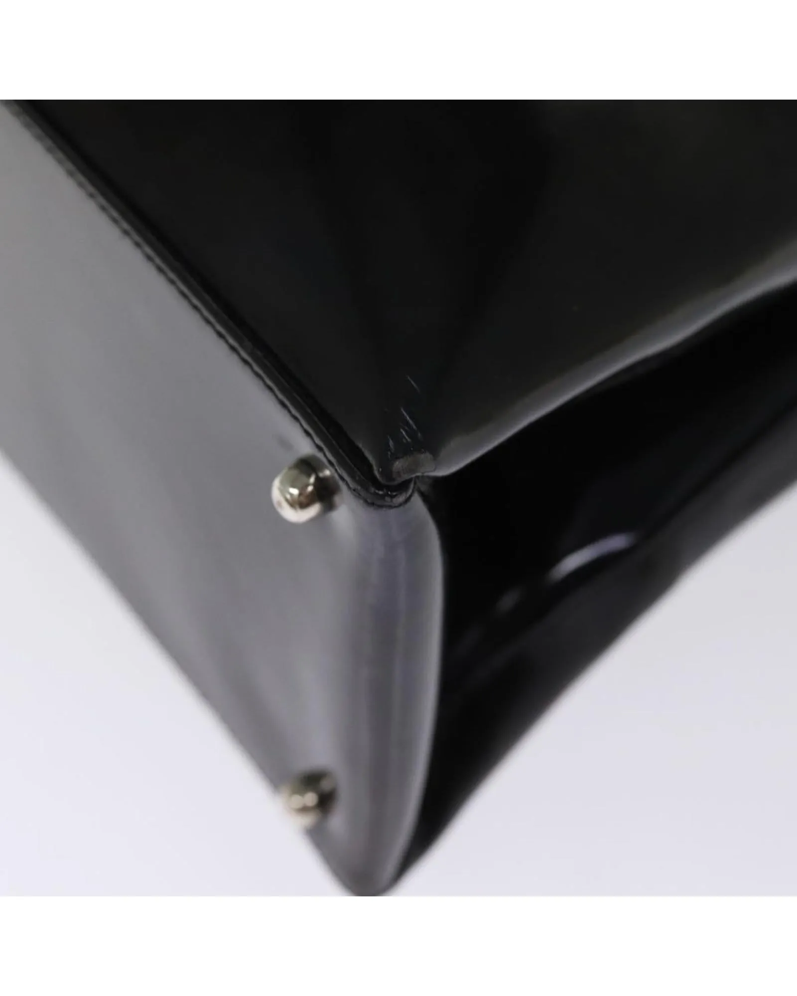 Enamel Black Hand Bag with Unique Charm and Italian Craftsmanship
