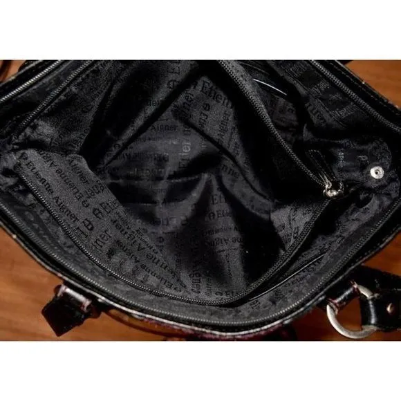 Etienne Aigner Vintage Black Burgundy Suede Tote