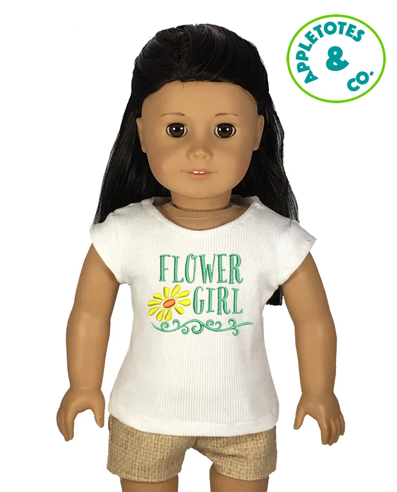 Flower Girl Machine Embroidery File for 18" Dolls