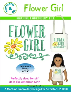 Flower Girl Machine Embroidery File for 18" Dolls