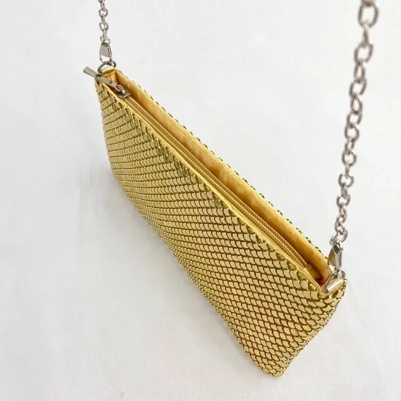 Gold Silver Metal Geometric Solid Color Square Evening Bags