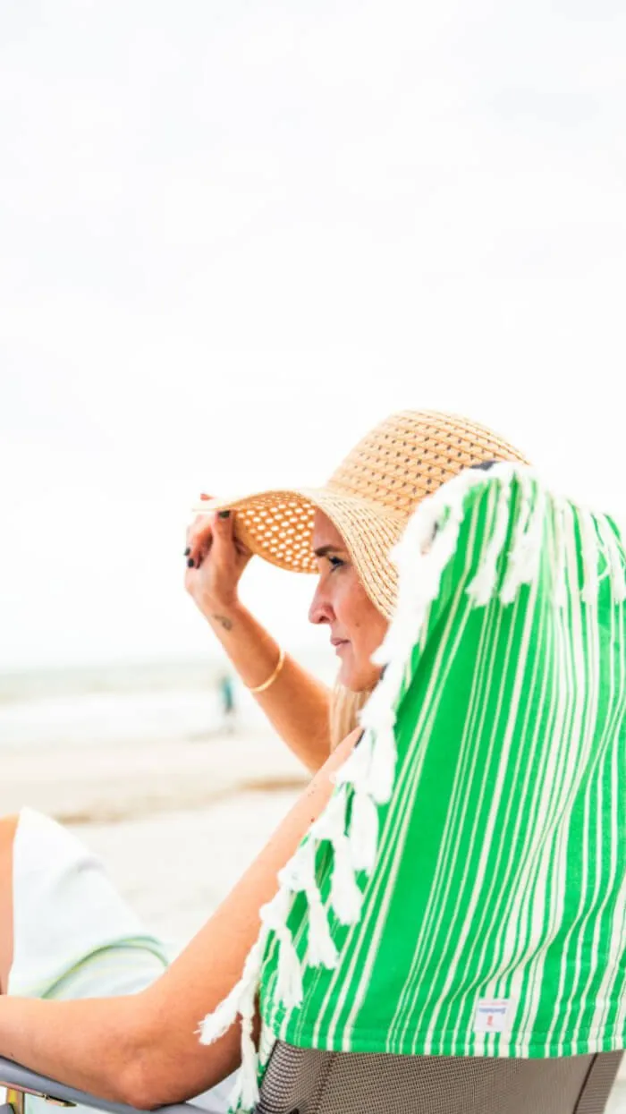 Kiawah Green & Black Striped Bag