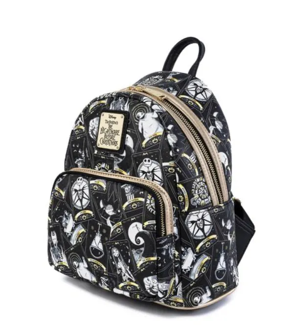 Loungefly Disney Nightmare Before Christmas Tarot Card AOP Mini Backpack