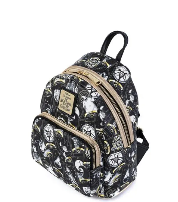 Loungefly Disney Nightmare Before Christmas Tarot Card AOP Mini Backpack