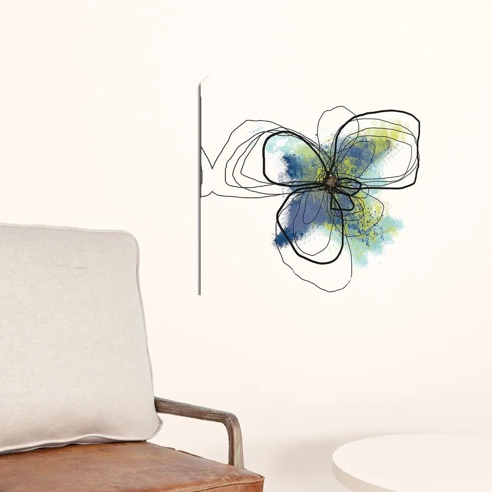 "Azure Petals Ii" Wrapped Canvas Print Wall Art