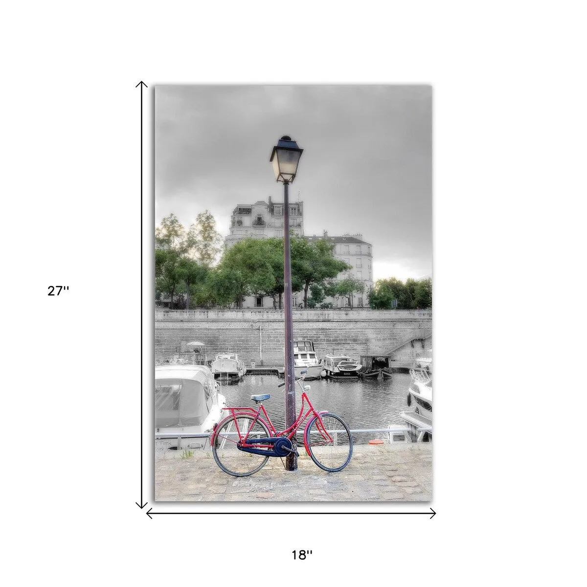 "Bicycle St Martin Canal #1" Wrapped Canvas Print Wall Art