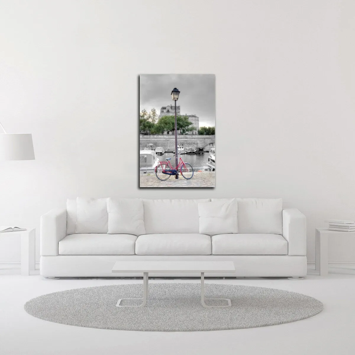 "Bicycle St Martin Canal #1" Wrapped Canvas Print Wall Art
