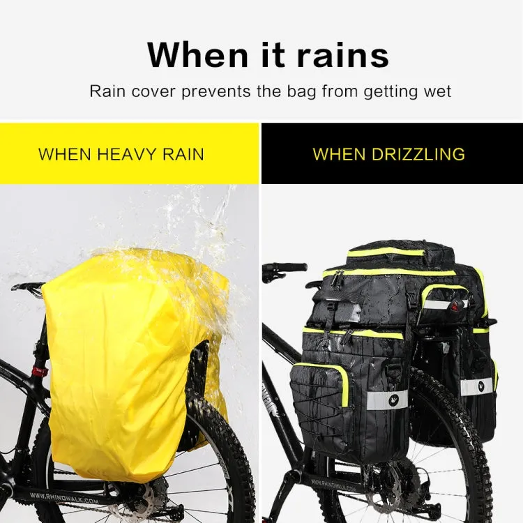 Rhinowalk Three-in-one Multifunctional Bicycle Rear Shelf Pannier Waterproof Long-distance Equipment(Black Green)