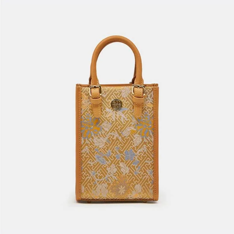 Song Brocade Mulberry Silk Retro Shoulder Handbag