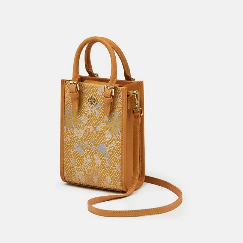 Song Brocade Mulberry Silk Retro Shoulder Handbag