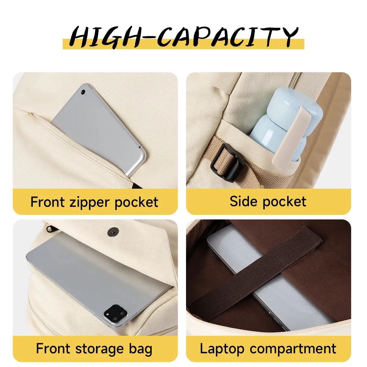 UAKISS  -  2024 Fashion Student Backpack Big Rucksack Girls School Bag High Capacity Women Backpack Female Cute Leisure Travel Mochila