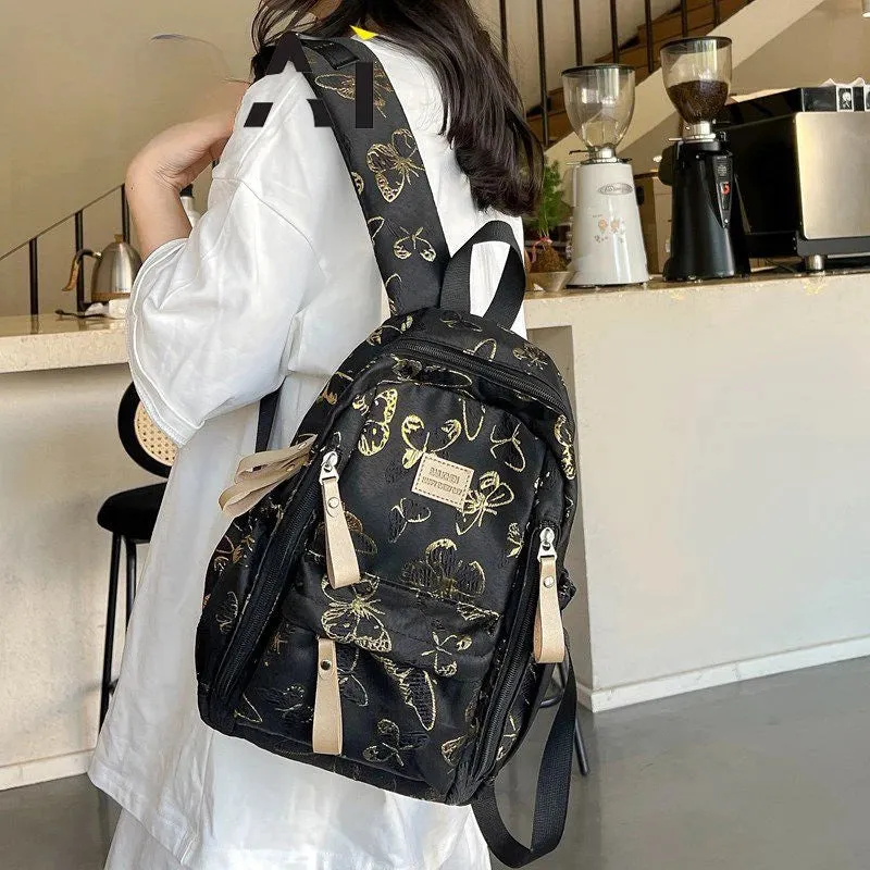 UAKISS  -  Butterfly Print Backpacks for Ladies High Capacity Fashion Design Womens Backpack College Style Casual Versatile Female Bag