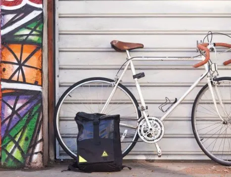 Upcycled Backpack- USA made from Upcycled inner tubes & street sign scraps - Save Landfill Space!