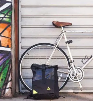 Upcycled Backpack- USA made from Upcycled inner tubes & street sign scraps - Save Landfill Space!
