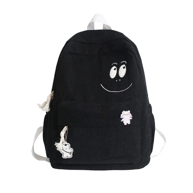 Wenkouban New Female Kawaii Corduroy Laptop College Backpack Trendy Girl Green Cool Cute Bag Fashion Women School Bag Lady Travel Backpack